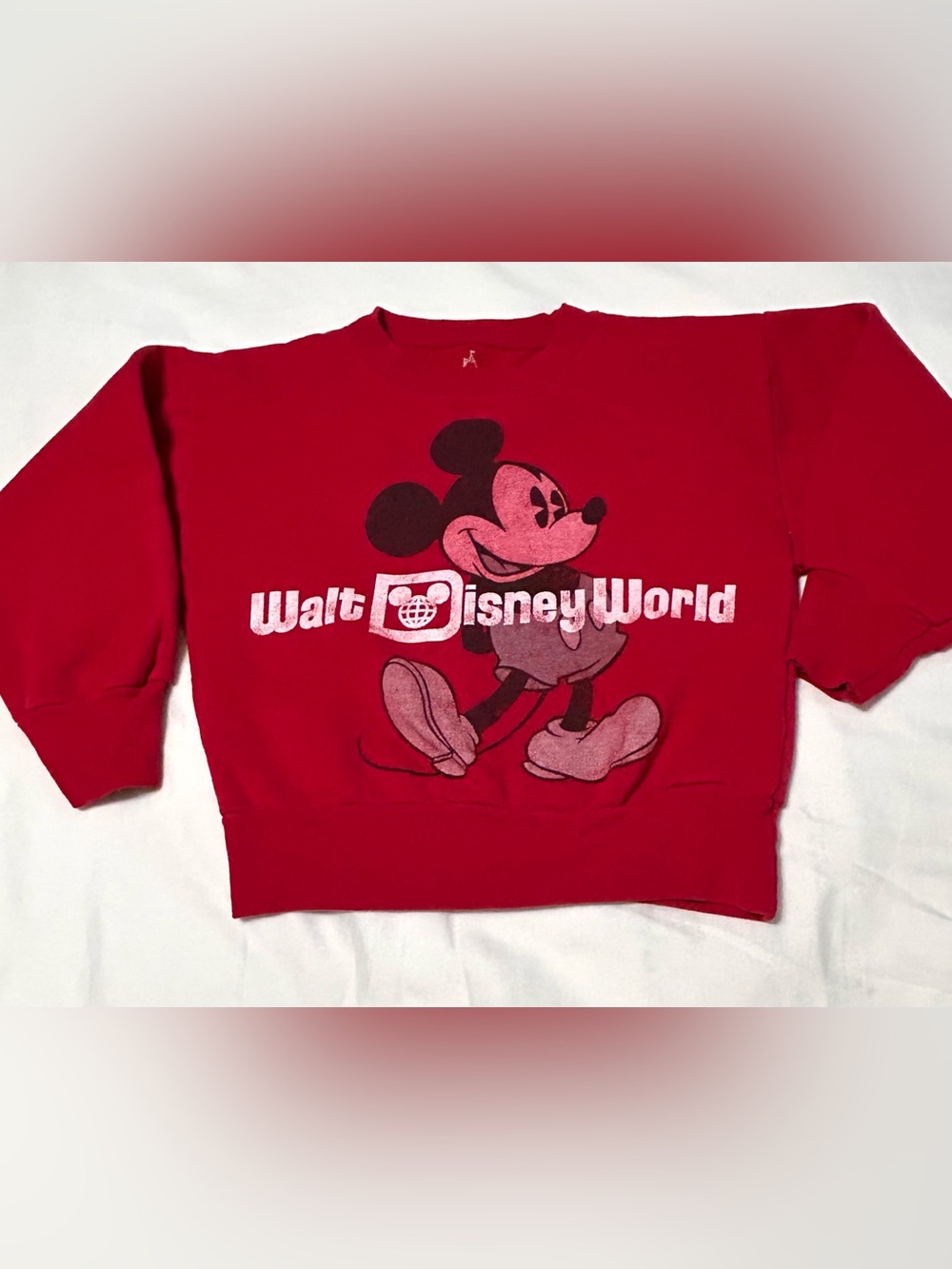 XS Kids Red Vintage Disneyland Walt Disney World Mickey Sweatshirt Excellent